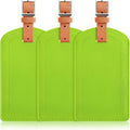3 Pack Luggage Tags for Suitcases, TSA Approved Bag Tags, Baggage Tags with Privacy Protection, Travel Essentials Luggage Accessories, Green & Brown