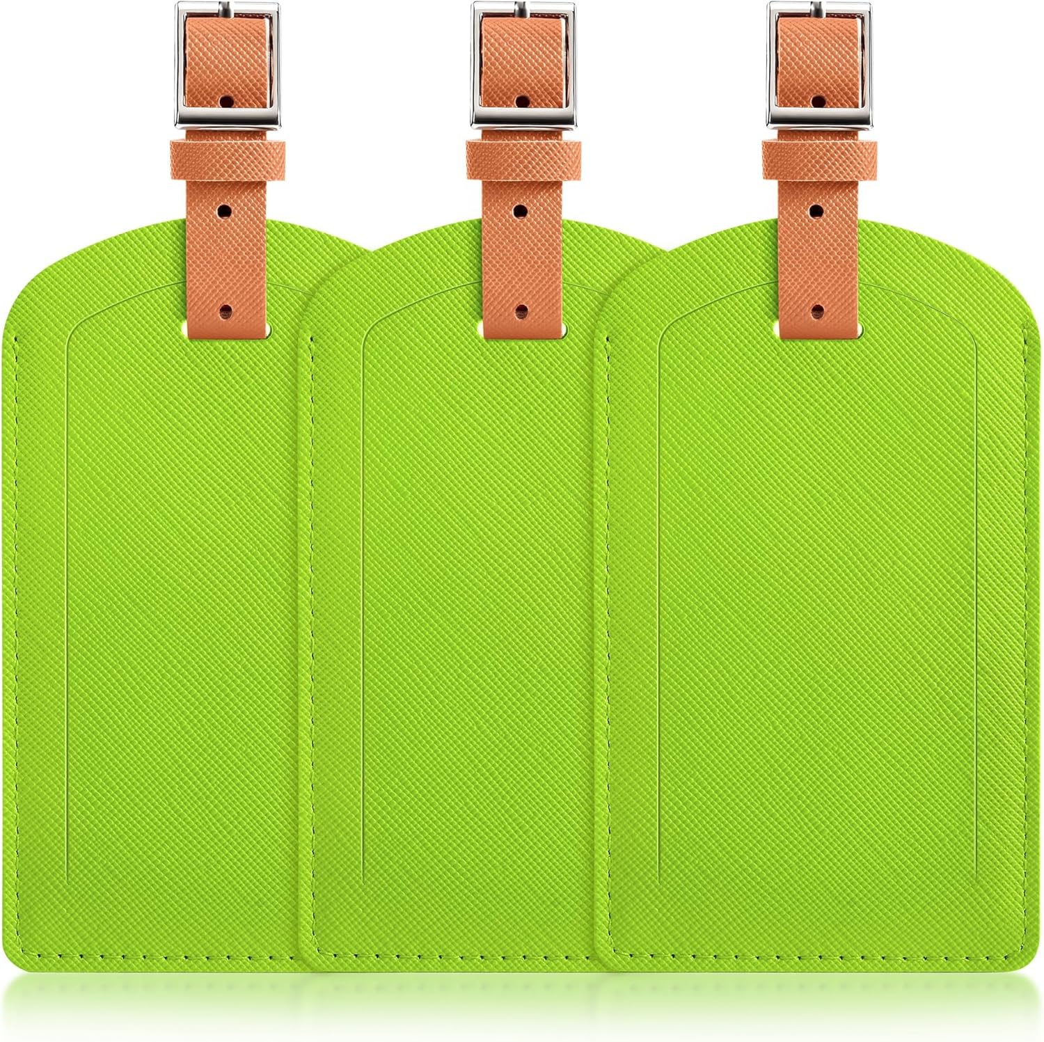 3 Pack Luggage Tags for Suitcases, TSA Approved Bag Tags, Baggage Tags with Privacy Protection, Travel Essentials Luggage Accessories, Green & Brown