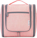 Narwey Hanging Toiletry Bag for Women Travel Makeup Bag Organizer Toiletries Bag for Cosmetics Essentials Accessories(Large, Pink)