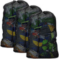 Laundry Bags, Mesh Heavy Duty 24" x 36" with Drawstring Closure, 3-Pack, Black