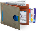 SERMAN BRANDS RFID Blocking Slim Bifold Genuine Leather Thin Minimalist Front Pocket Wallets for Men Billfold Wallet Men Gift