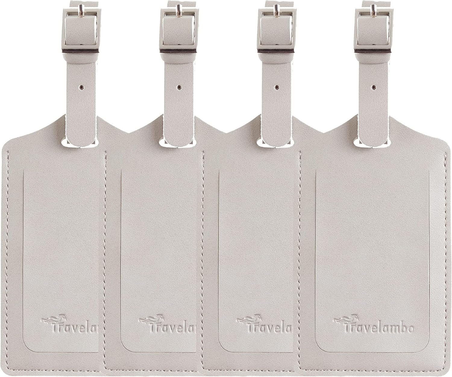 Travelambo Luggage Tags for Suitcases PU Leather Travel Tags Bag Tags Privacy Protection Travel Essentials