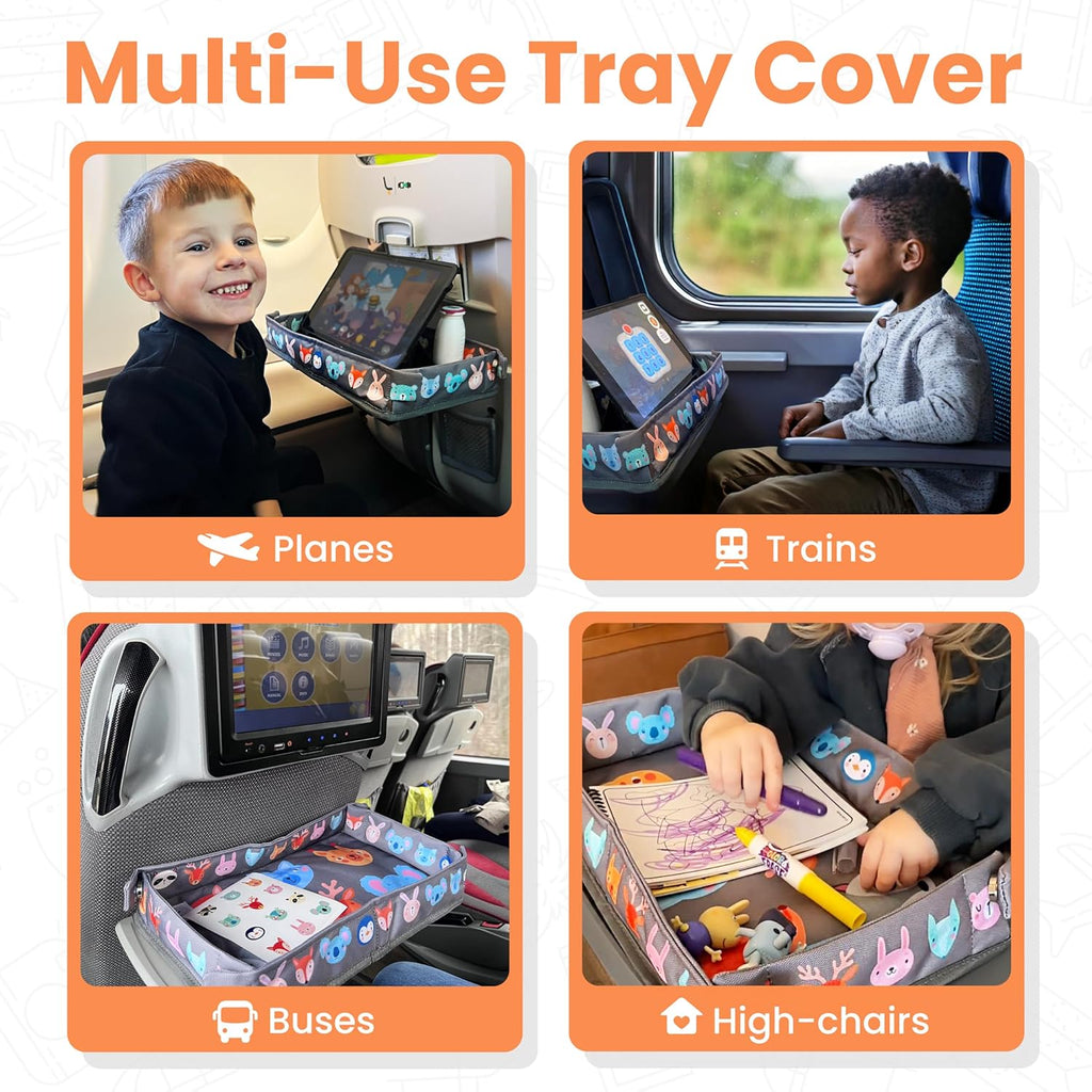 Airplane Tray Table Cover – Universal Fit & Easy Setup – Airplane Tray Cover Kids - Use in Buses, Trains, High Chairs I Plane Travel Essentials for Kids
