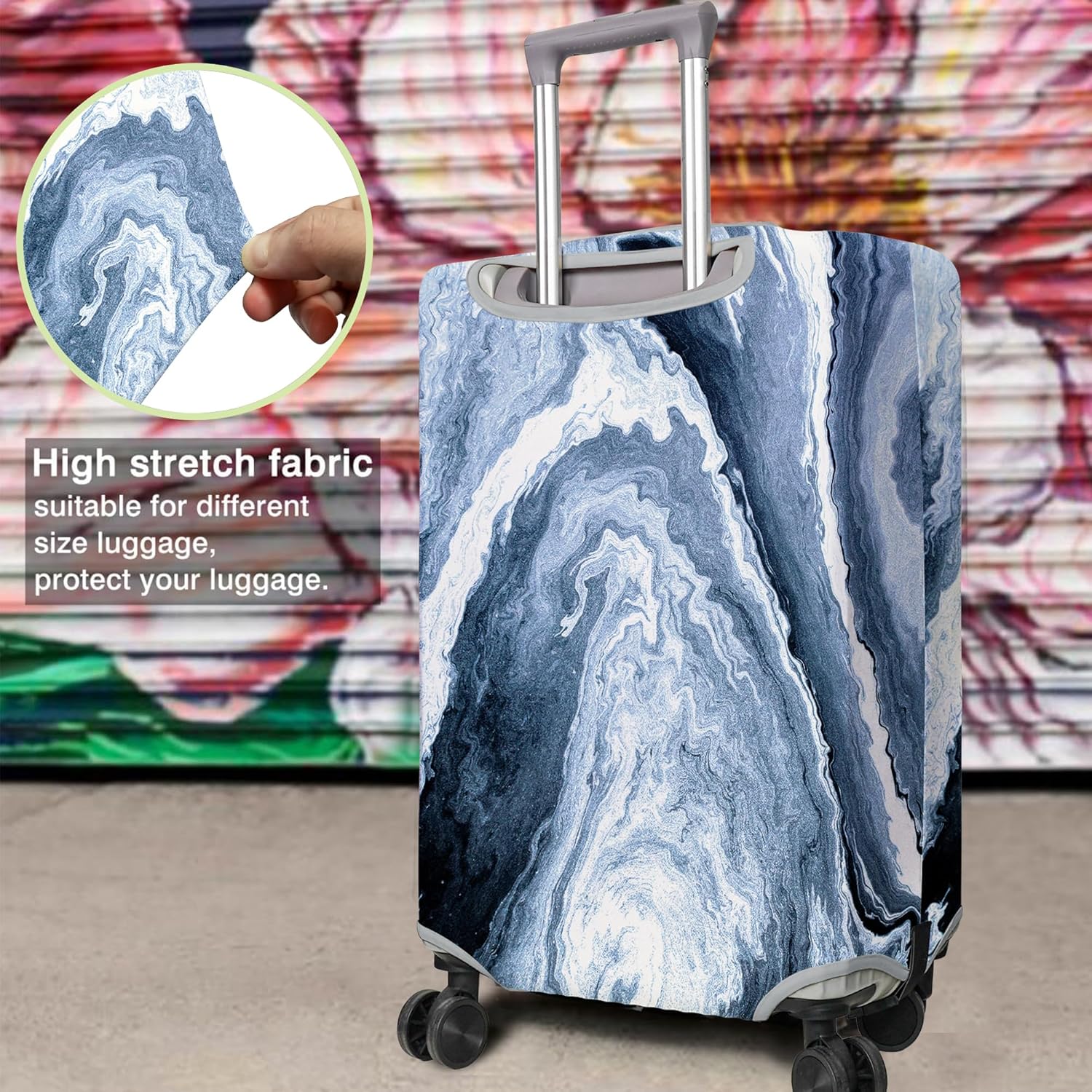 Travel Luggage Cover Suitcase Protector Fits 18-32 Inch Wheel Covers PatternedTravel Related Items Flower Luggage Protector Elastic XL