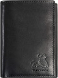 BULL GUARD Genuine Nappa Leather Trifold Wallet For Men RFID And ID Window