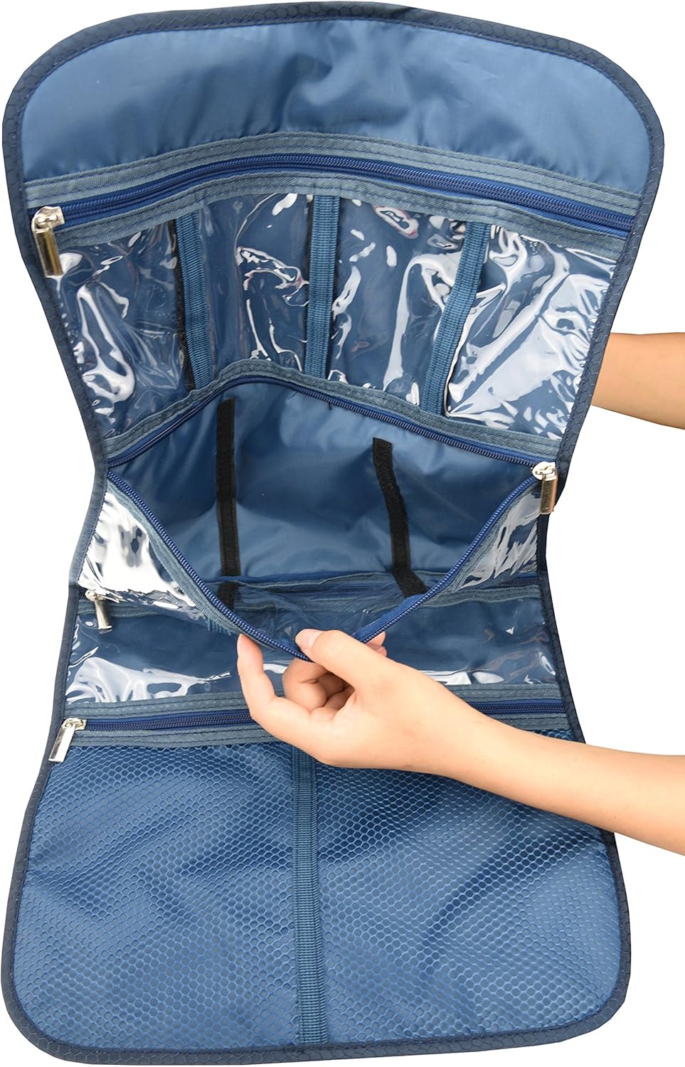 Freegrace Premium Hanging Toiletry Travel Bag - Cosmetic, Jewelry, Toiletry & Accessory Storage Organizer Bag, Large Size, Various Compartments