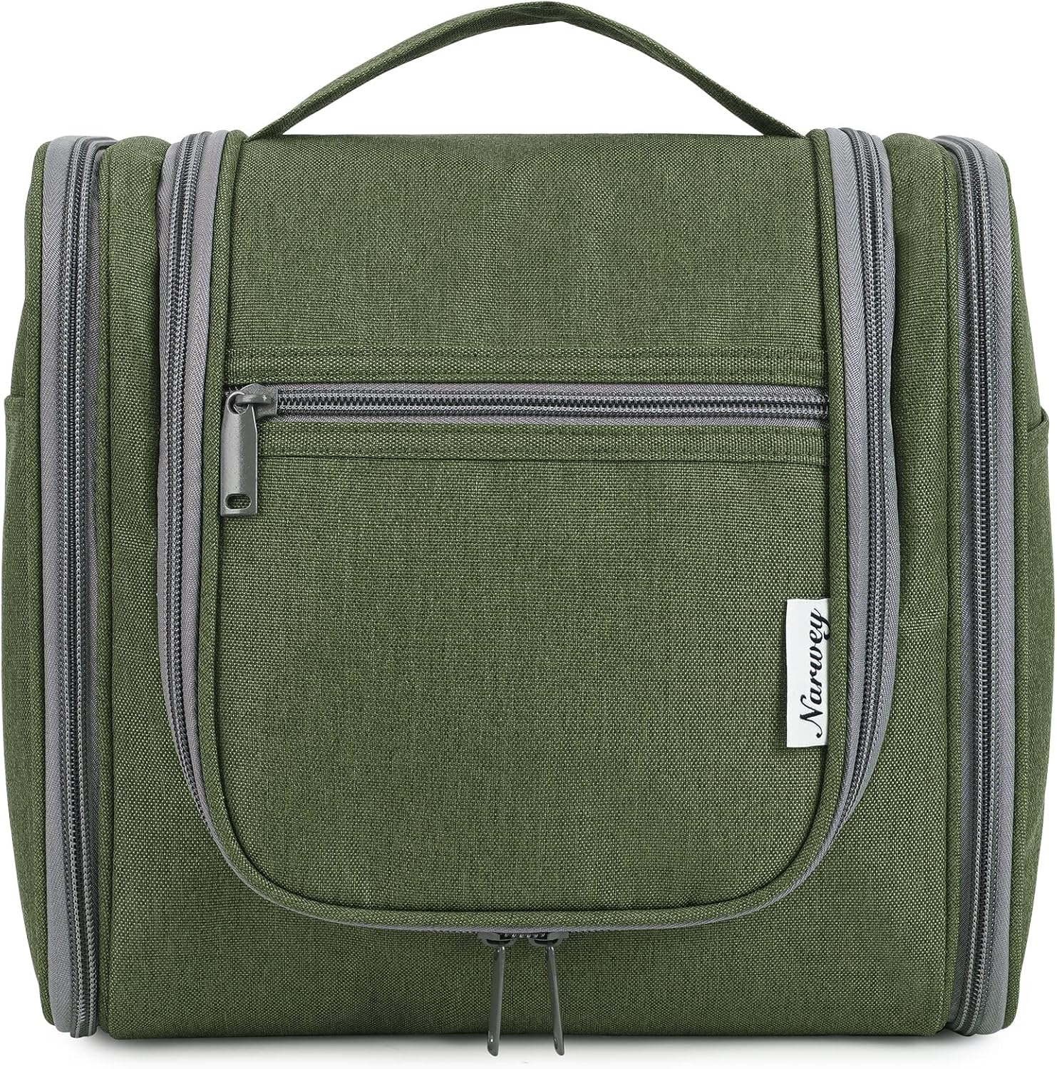 Narwey Hanging Toiletry Bag for Women Travel Makeup Bag Organizer Toiletries Bag Men for Cosmetics Essentials Accessories (Large, Army Green)