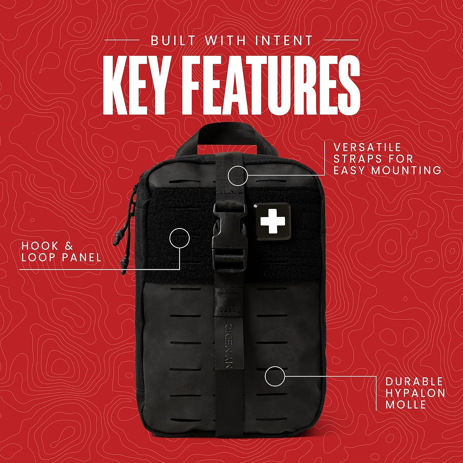 MY MEDIC MyFAK Standard Ifak First Aid Kit - 132 Life Saving Trauma and Medical Items - HSA FSA Eligible Survival Kit for Camping or Your Car - Black