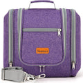 Extra Large Toiletry Bag for Women and Men, 6 Organizer Compartments, Holds Full Size Shampoo, with Hanging Hook Cosmetic Bag, Travel Makeup Bag, Bathroom Water-resistant Toiletries Bag, Purple