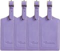 Travelambo Luggage Tags for Suitcases PU Leather Travel Tags Bag Tags Privacy Protection Travel Essentials
