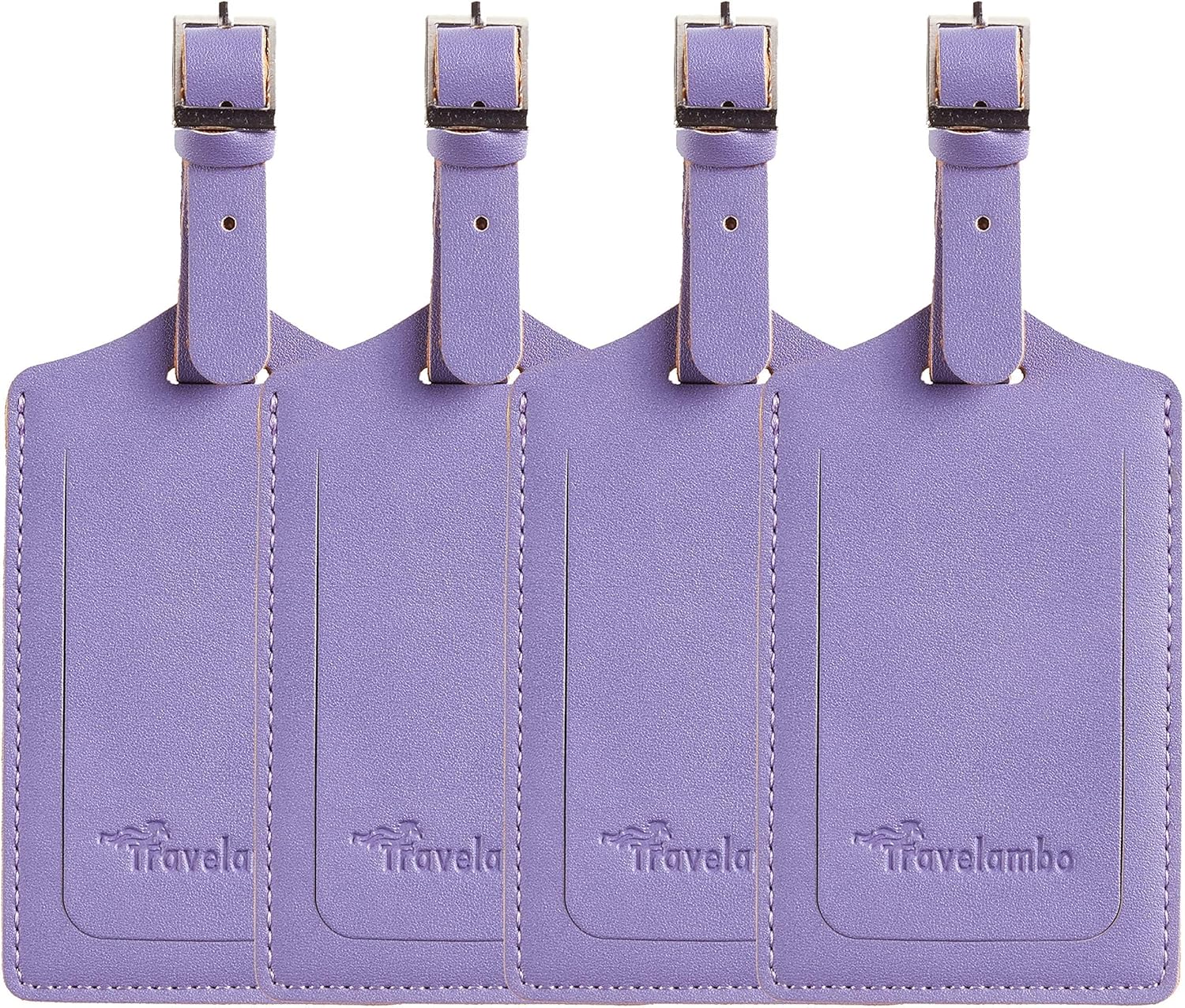 Travelambo Luggage Tags for Suitcases PU Leather Travel Tags Bag Tags Privacy Protection Travel Essentials