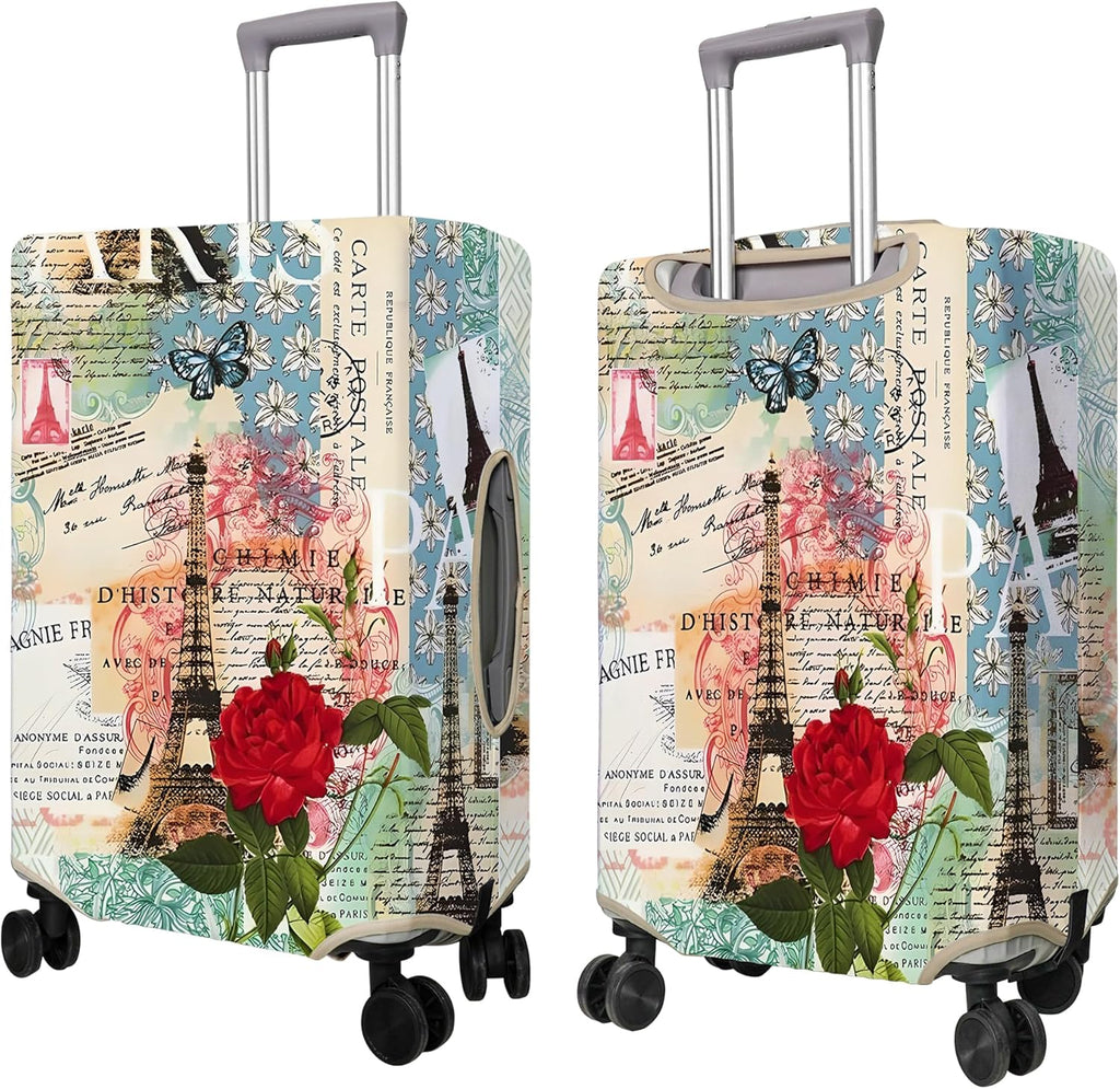 Travel Luggage Cover Suitcase Protector Fits 18-32 Inch Wheel Covers PatternedTravel Related Items Flower Luggage Protector Elastic L