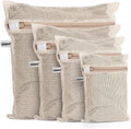 100% Cotton Mesh Laundry Bags, Premium Soft, No Dye, Set of 4, Natural