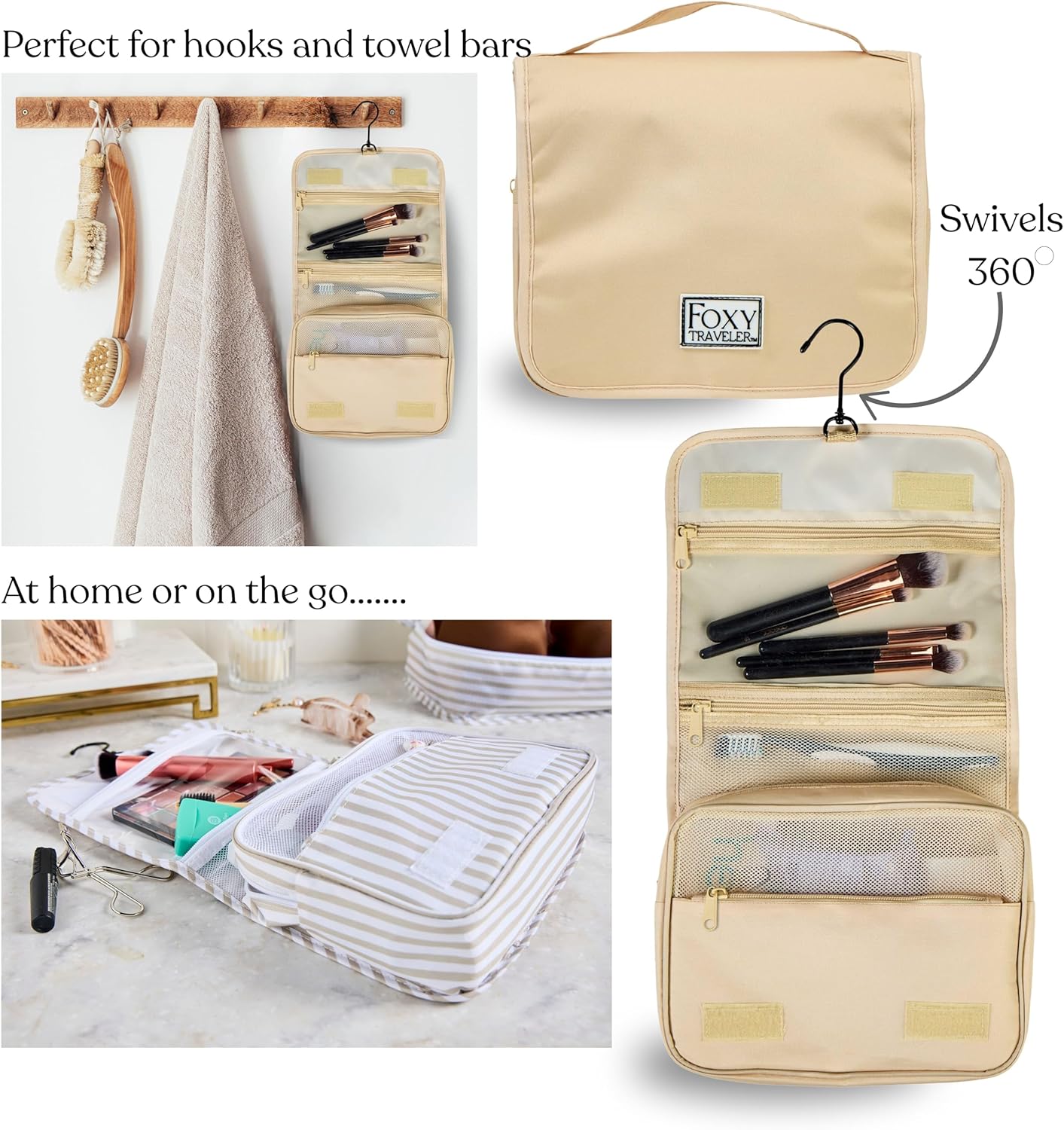 9 Set Packing Cubes - Suitcase Organizer, Cute Packing Cubes, Travel Bags Organizer for Luggage with Hanging Toiletry and Shoe Bag, Travel Essentials for Women, Men and Kids -Gold