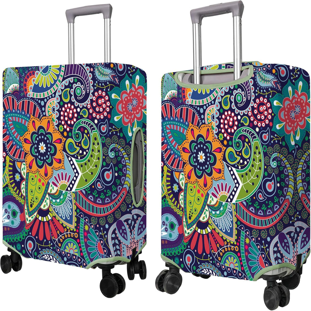 Travel Luggage Cover Suitcase Protector Fits 18-32 Inch Wheel Covers PatternedTravel Related Items Flower Luggage Protector Elastic M