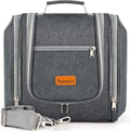 Hanging Toiletry Bag for Women & Men, Cruise Ship Travel Essentials, Holds Full Size Shampoo, with Dry and Wet Separation Cosmetic Bag, Makeup Organizer Bag, Bathroom Water-resistant Bag, Grey