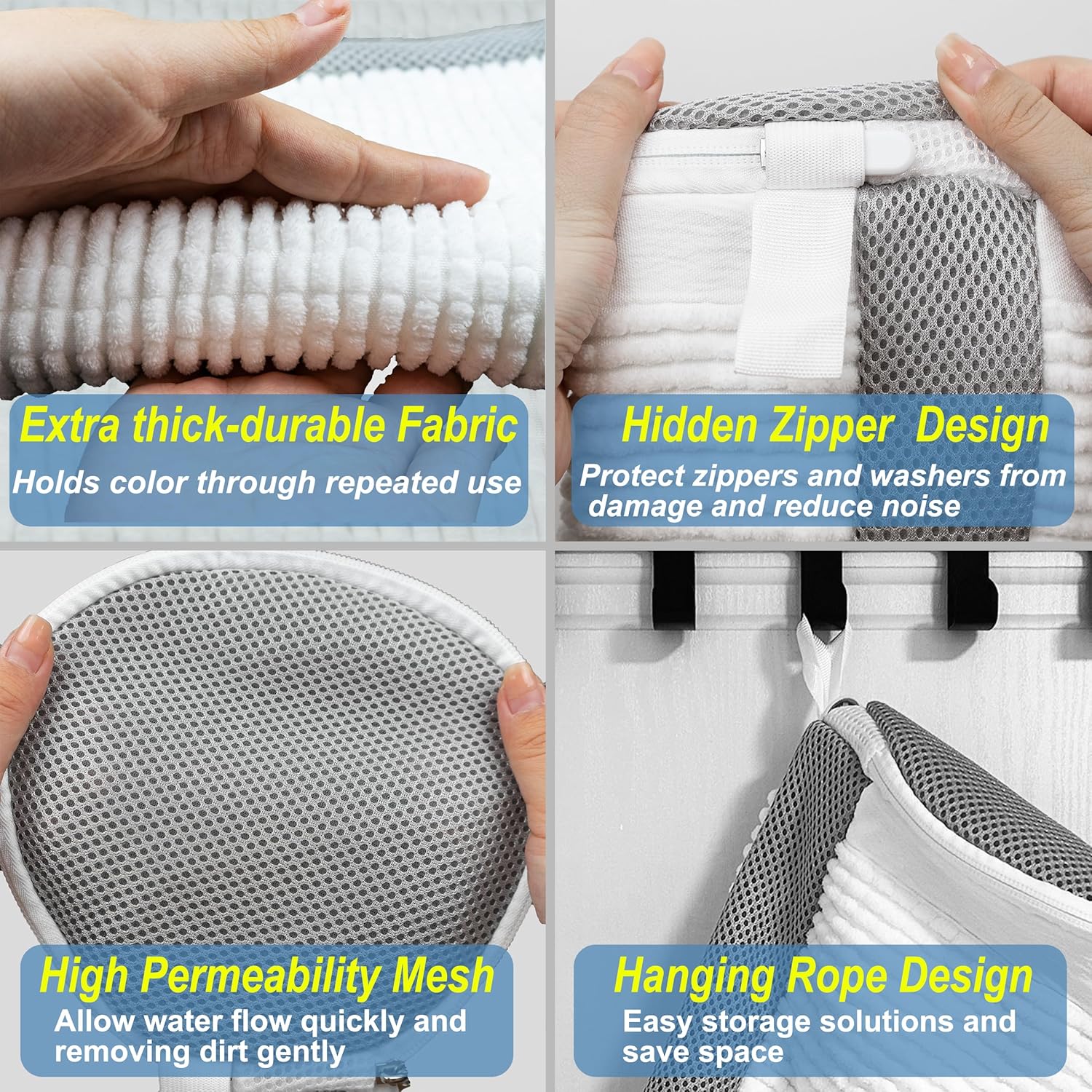 Shoe Washing Machine Bag – 360° Deep Clean Sneaker Laundry Bag with Cleaning Fibers and Zipper, Reusable Shoe Bag for Washing Machine, 2 Pack