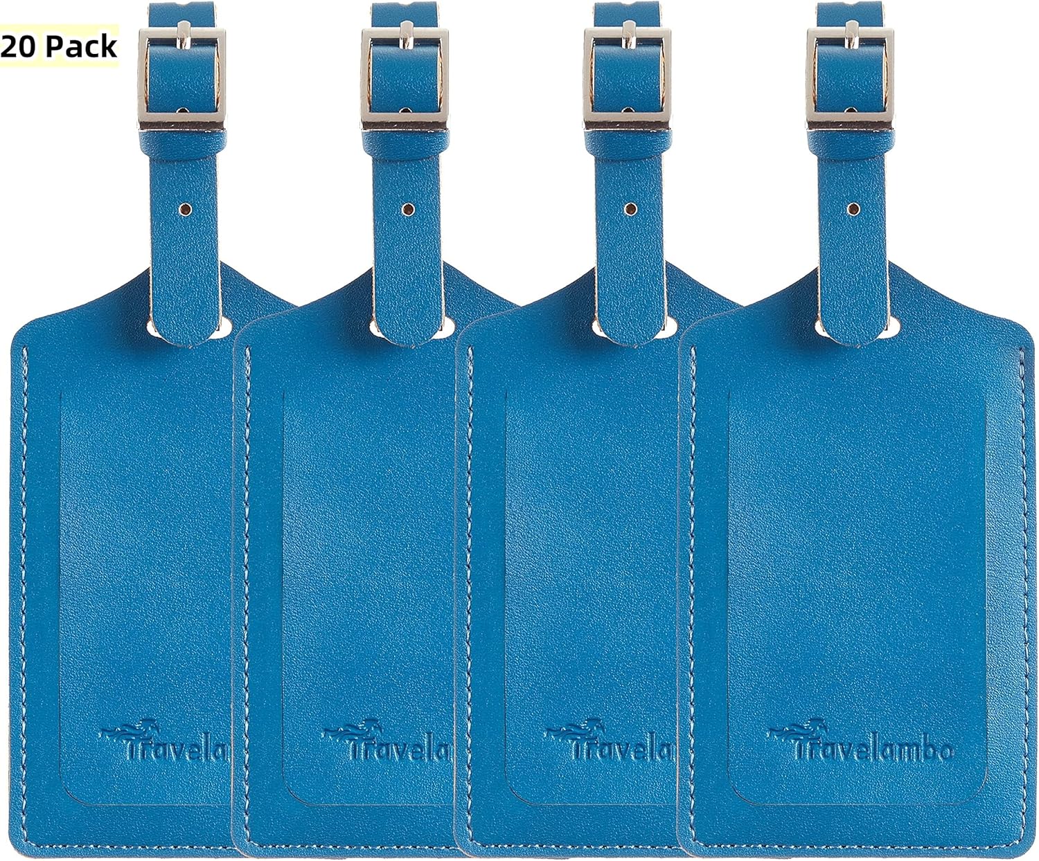 Travelambo Luggage Tags for Suitcases PU Leather Travel Tags Bag Tags Privacy Protection Travel Essentials