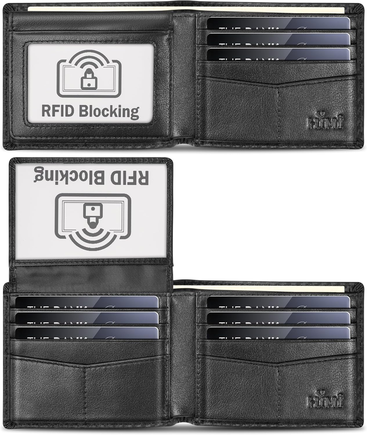 Wallet for Men-Genuine Leather RFID Blocking Bifold Stylish Wallet With 2 ID Window