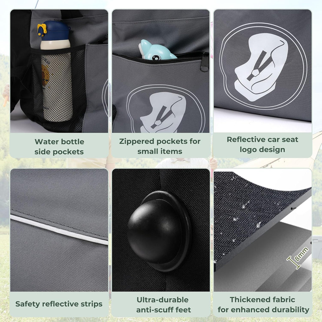 Car Seat Travel Bag for Airplane – Padded Carseat Backpack Carrier for Airport Travel – Fits Convertible & Booster Seats – Waterproof, Durable, Airline Approved – for Parents on the Go