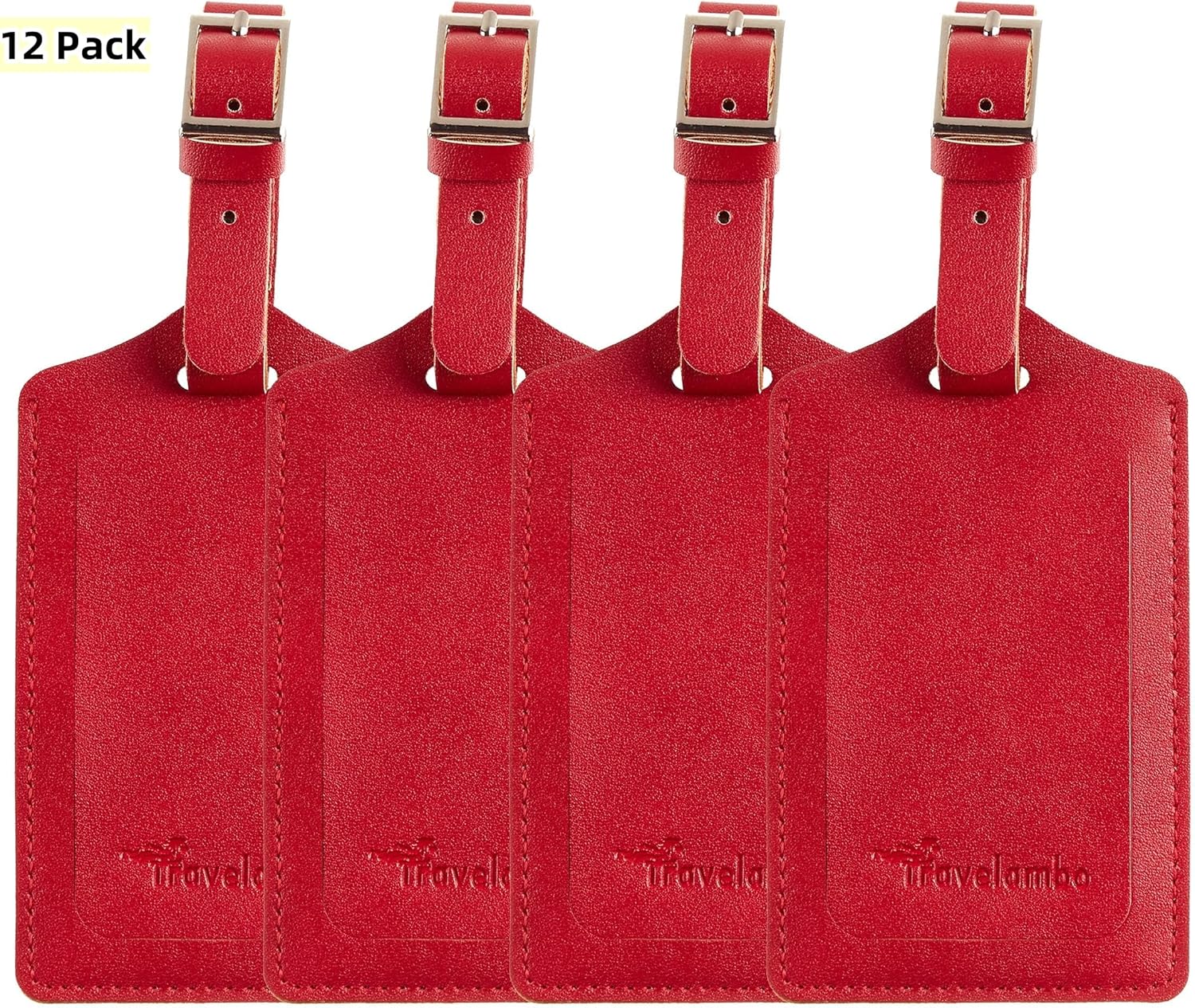 Travelambo Luggage Tags for Suitcases PU Leather Travel Tags Bag Tags Privacy Protection Travel Essentials