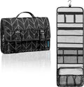 PAVILIA Travel Hanging Toiletry Bag for Women Men, Large Capacity Makeup Bag Kit, Waterproof Cosmetic Storage Organizer Case for Bathroom Shower, Black