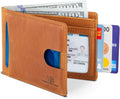 SERMAN BRANDS RFID Blocking Slim Bifold Genuine Leather Thin Minimalist Front Pocket Wallets for Men Billfold Wallet Men Gift