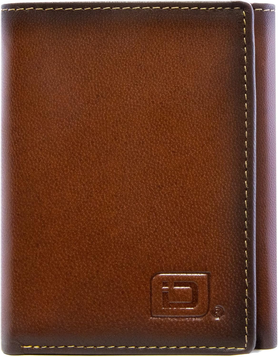ID Stronghold Extra Capacity Trifold Wallet for Men - RFID Blocking Genuine Leather Wallet (Antiqued Brown)
