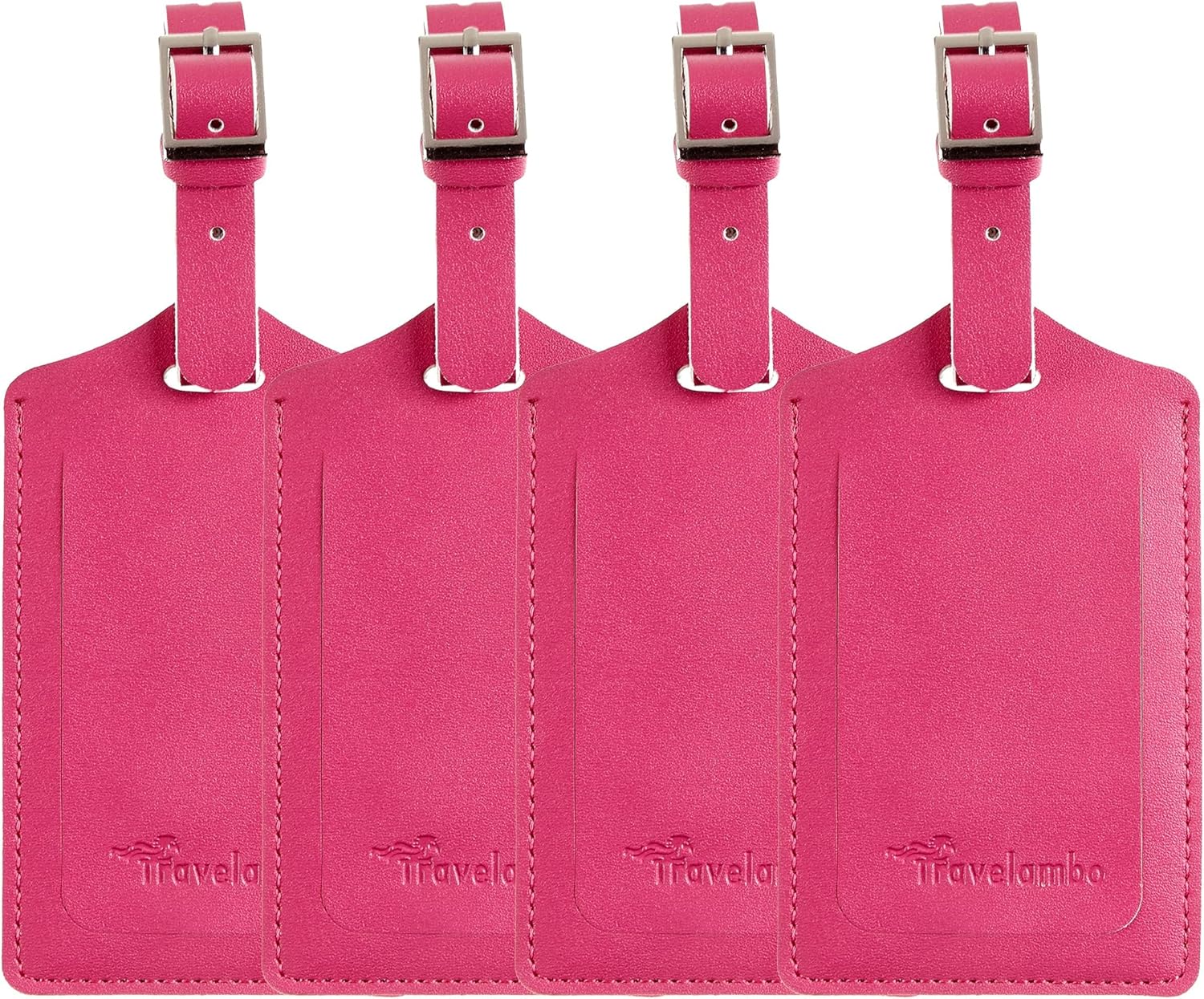 Travelambo Luggage Tags for Suitcases PU Leather Travel Tags Bag Tags Privacy Protection Travel Essentials