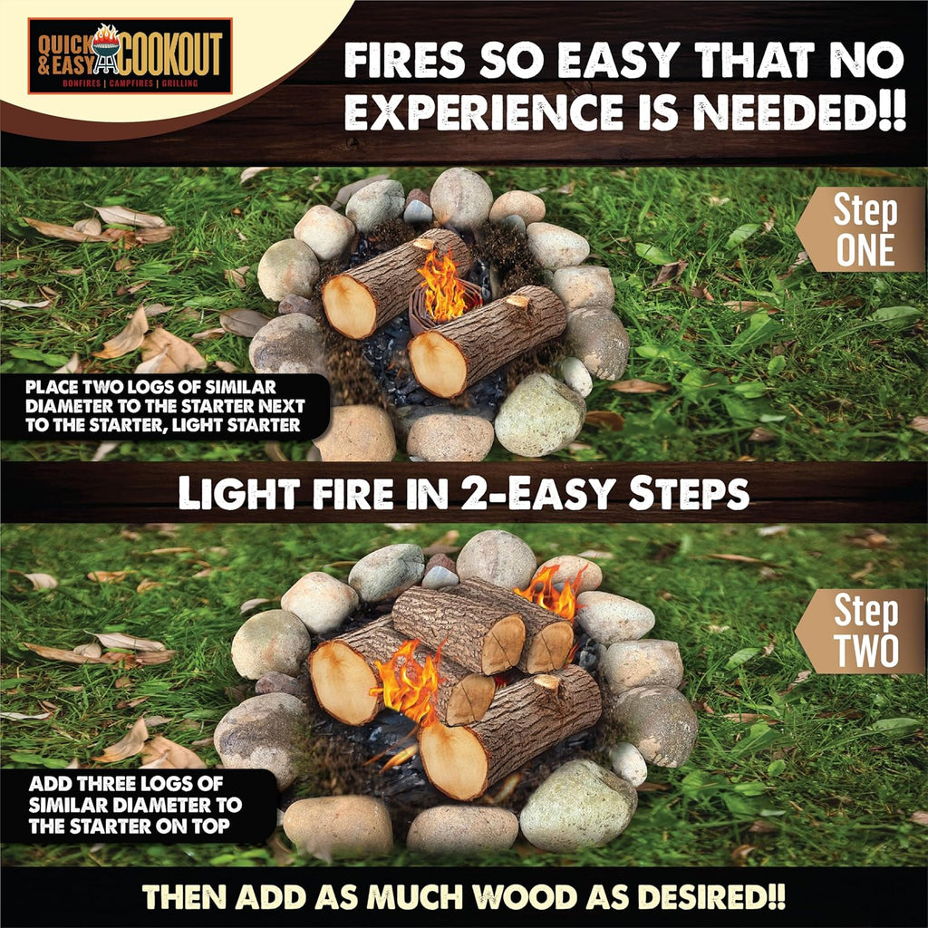 Start Fires Fast with Zero Effort! The Most Powerful Fire Starter You Will Ever Use. Plant-Based Fuels Only. Light Wet Logs Without Kindling. Patent-Pending. for Camping, Fire Pits, Survival