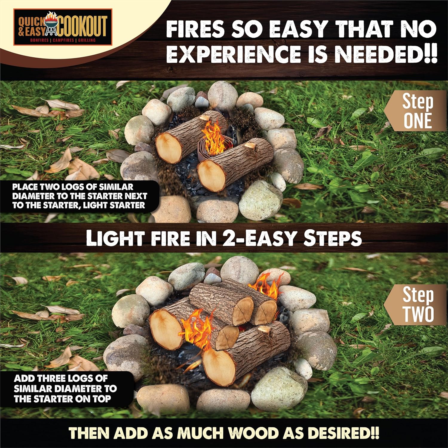 Start Fires Fast with Zero Effort! The Most Powerful Fire Starter You Will Ever Use. Plant-Based Fuels Only. Light Wet Logs Without Kindling. Patent-Pending. for Camping, Fire Pits, Survival