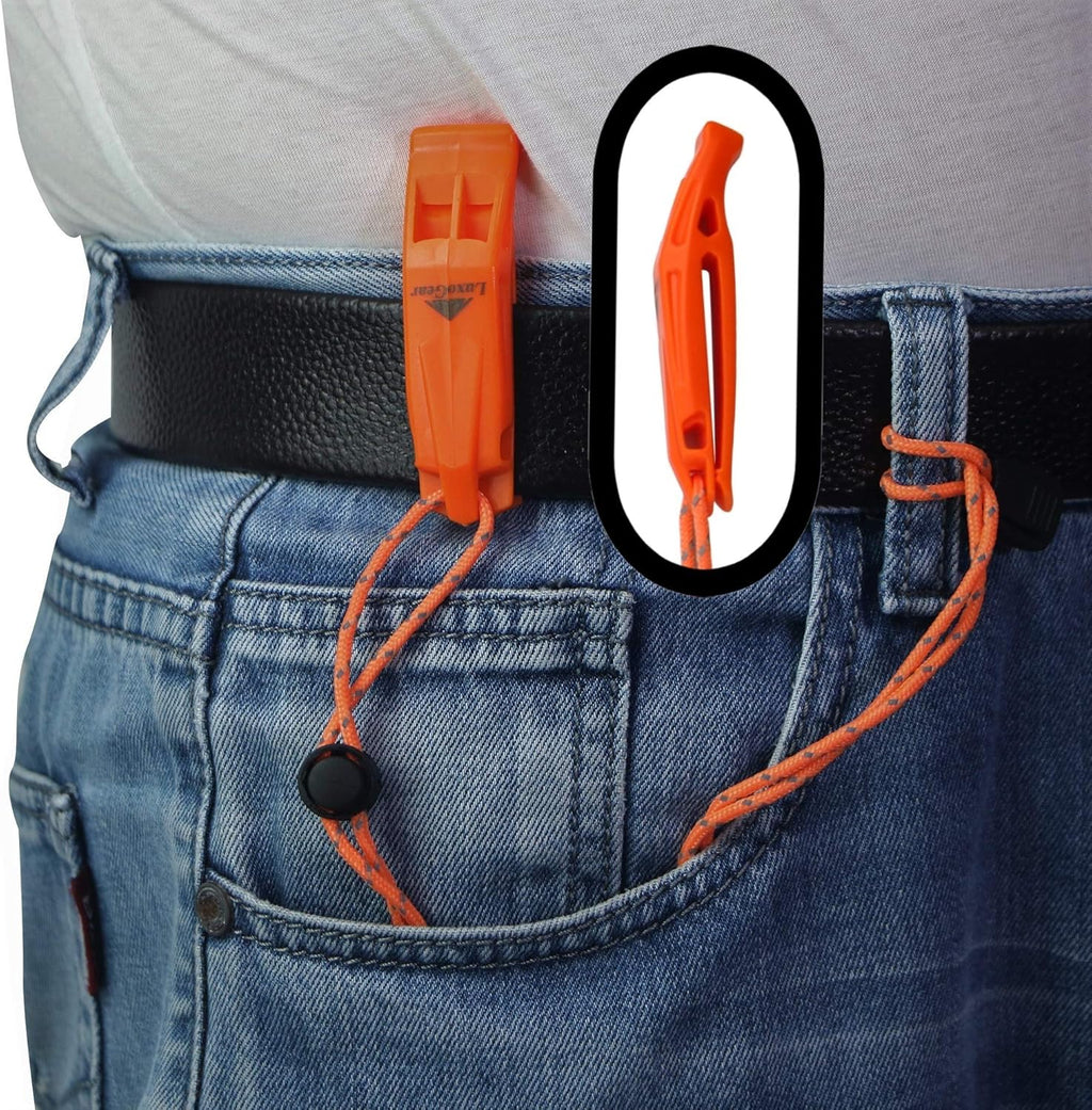 Emergency Whistles with Lanyard Safety Whistle Survival Shrill Loud Blast for Kayak Life Vest Jacket Boating Fishing Boat Camping Hiking Hunting Rescue Signaling Kids Lifeguard Plastic 2 Pack