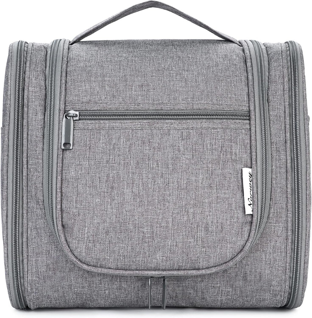 Narwey Hanging Toiletry Bag for Women Travel Makeup Bag Organizer Toiletries Bag Men for Cosmetics Essentials Accessories (Large, Grey)