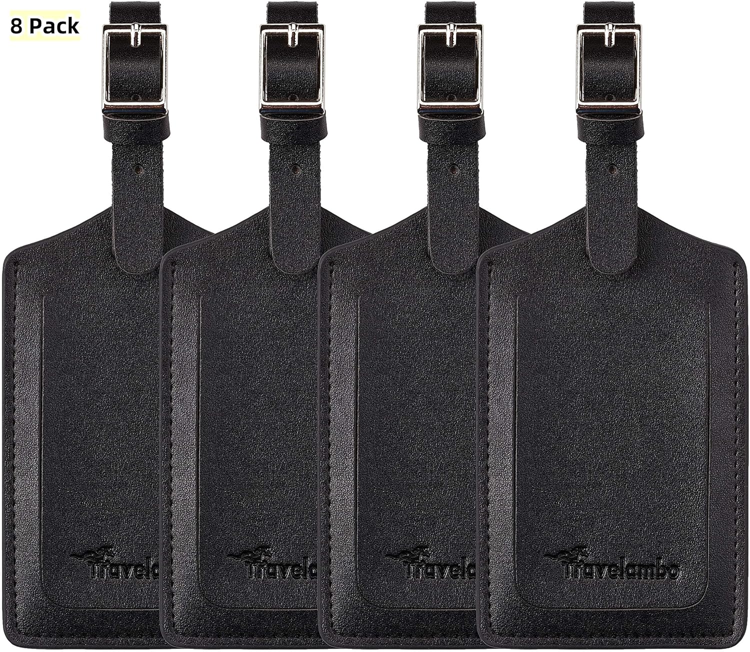 Travelambo Luggage Tags for Suitcases PU Leather Travel Tags Bag Tags Privacy Protection Travel Essentials