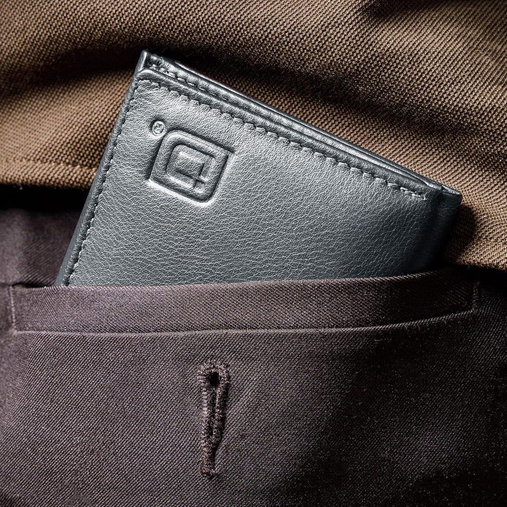 ID Stronghold Men's Leather Trifold Wallet - RFID Blocking - Black Wallet with Gift Box