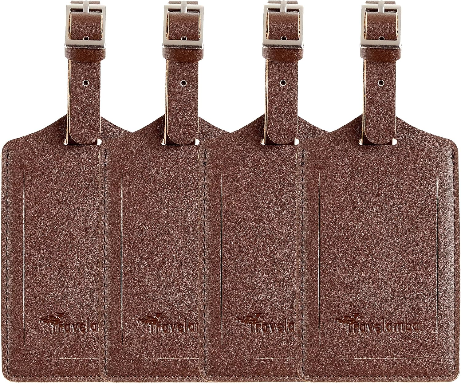 Travelambo Luggage Tags for Suitcases PU Leather Travel Tags Bag Tags Privacy Protection Travel Essentials