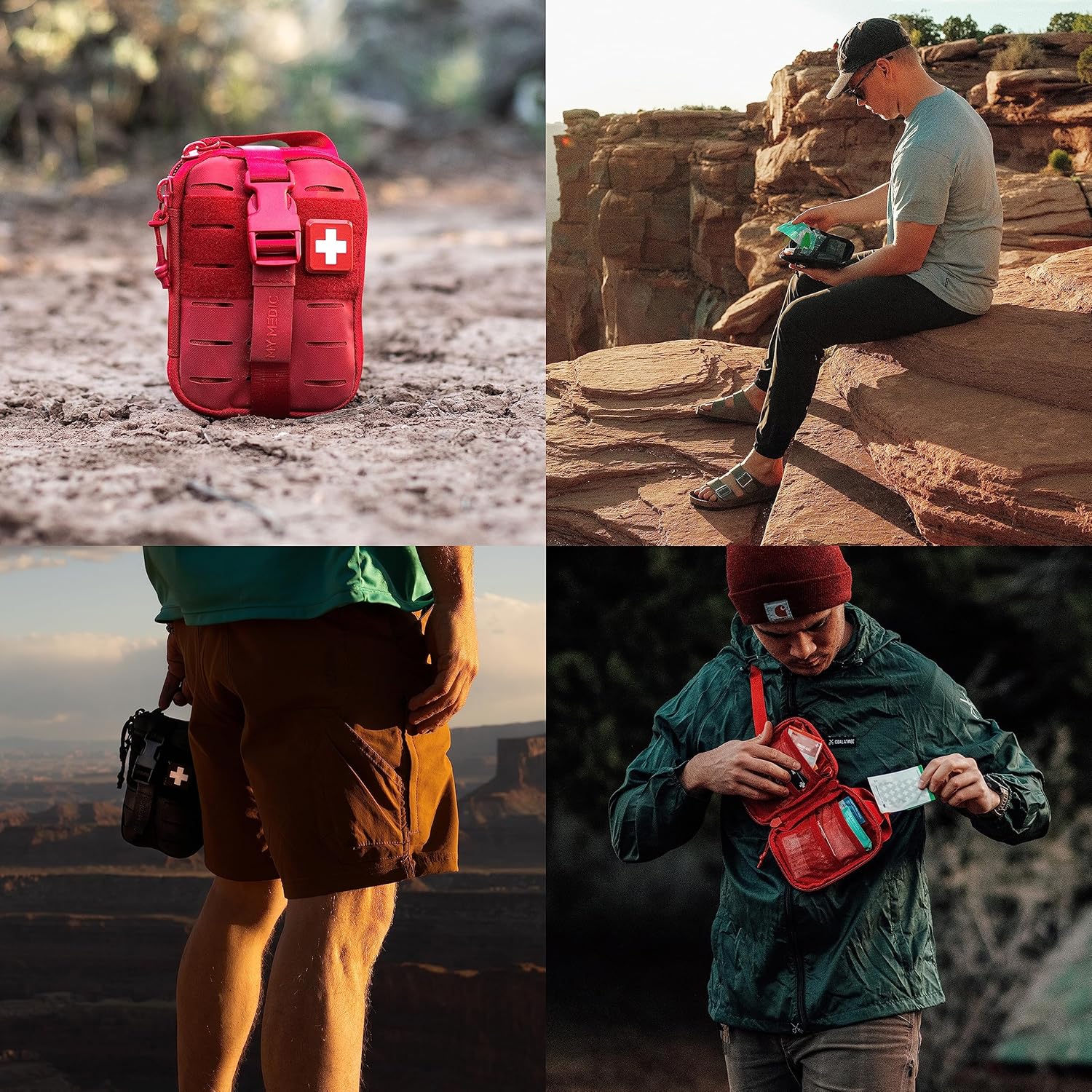 My Medic Sidekick - Camping Hiking and Backpacking First Aid Kit - 70 Items - HSA and FSA Eligible - Small Ifak Great for Travel or Motorcycle - Portable Emergency Kit – Black